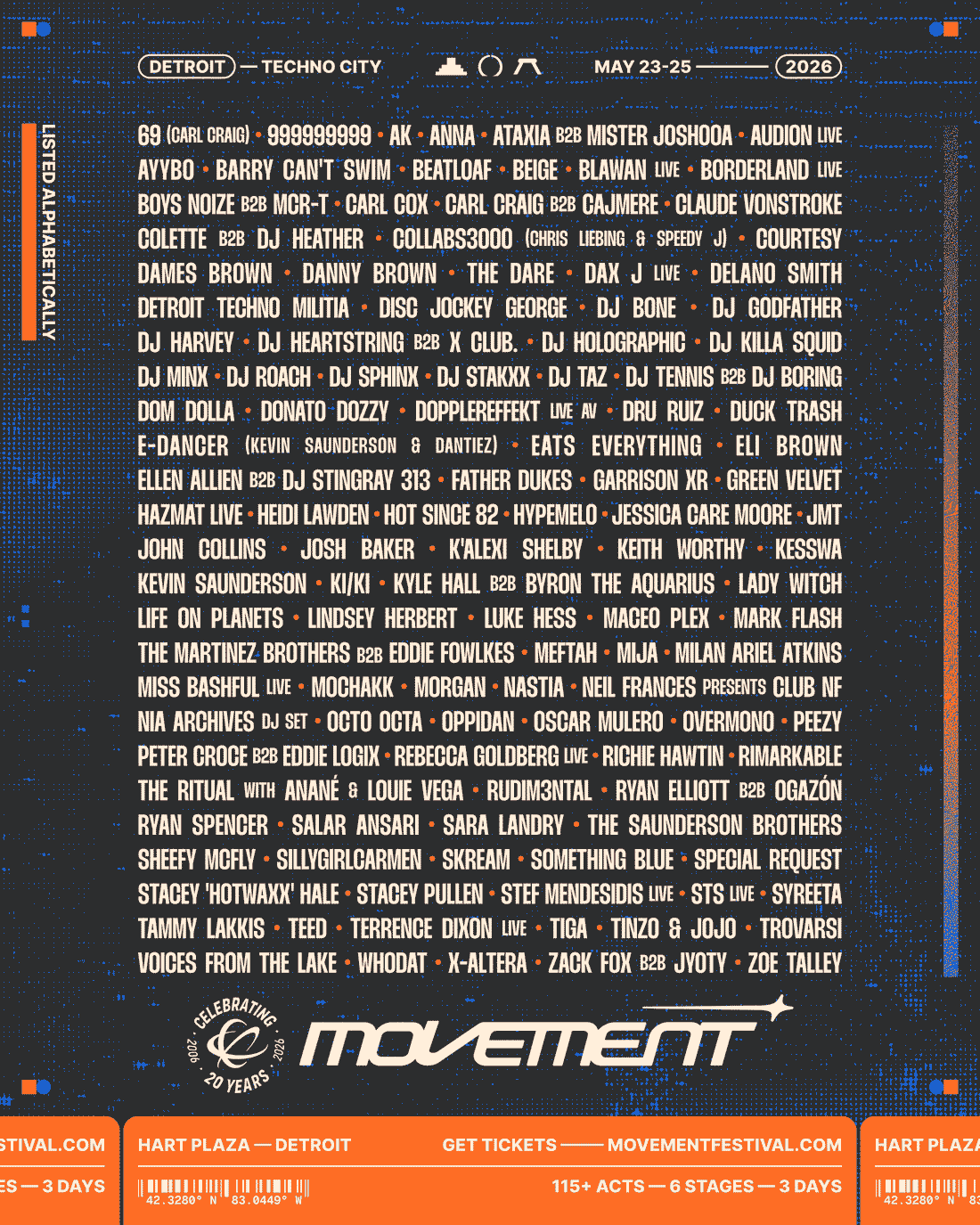 Detroit Movement 2026 Line Up Announced!